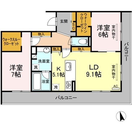 牛田駅 徒歩9分 3階の物件間取画像